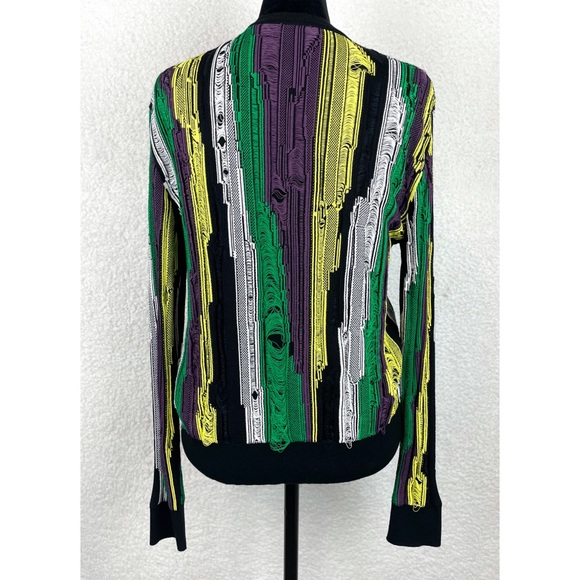 VERSACE • 2-Piece Distressed Jacquard Striped Cardigan and Tank Top Matching Set - Picture 7 of 16